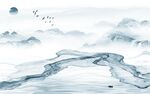 电视新款山水墙画 tif分层