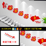 党建楼梯文化墙