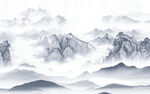 现代 电视背景山水 TIF分层