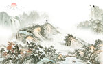 中式山水最新背景 tif分层