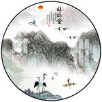 圆形山水画