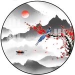 圆形山水画