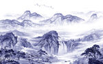国画别墅现代山水 TIF分层