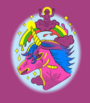 彩虹马印花烫画素材T恤