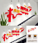 永远跟党走楼梯文化墙
