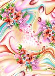 抽象水彩肌理花卉