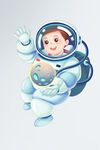 女性航空航天员星星宇宙星球科技