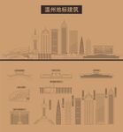 温州地标建筑剪影