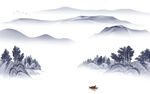 水墨高端客厅山水 TIF分层