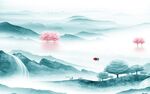 中国风高清画山水 TIF分层图