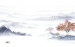 高清 意境客厅山水 tif分层
