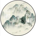 圆形山水画