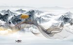 中国风客厅电视山水 TIF分层