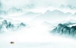 高清 客厅中式山水 TIF分层
