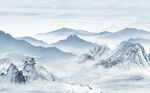 青山绿水客厅简约新中式背景墙