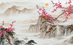 国画现代意境山水 TIF分层