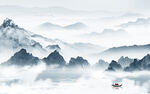 高清 电视山水背景 TIF分层