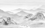 山川美景水墨山水新中式背景墙