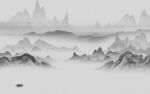 最新无框画山水图 tif分层