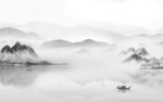 最新 背景中式山水 tif分层