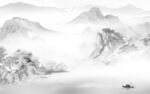 大气背景中式山水 tif分层