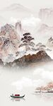 高档墙画玄关山水 TIF分层