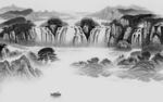最新高清山水墙画 TIF分层