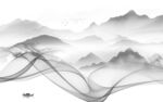 人气 电视背景山水 tif分层