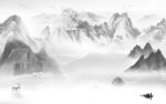 高档 电视背景山水 tif分层
