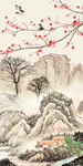 国画山水意境玄关 tif分层