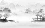 新款 灰色山水框画 TIF分层