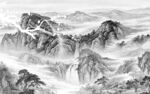 客厅 灰色山水框画 TIF分层