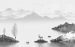 新中式现代简约山水 tif分层