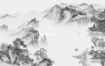 爆款灰色高清山水 tif分层