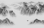 别墅客厅爆款山水 tif分层