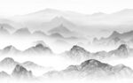 新款高档灰色山水 tif分层