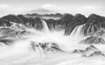 新款客厅灰山水画 tif分层
