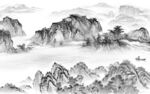 中国风客厅画山水图 tif分层