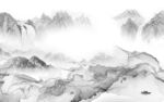 新品客厅灰山水画 TIF分层