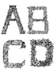 黑白创意字母ABCD元素