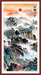 竖幅山水画