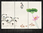 荷花国画
