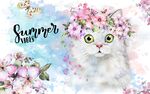 卡通可爱猫咪壁纸宠物店壁画