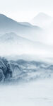 新款现代山水框画 Tif分层