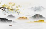 银杏新意境山水画 TIf分层