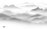 最新现代灰色山水 TIf分层