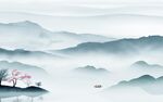 最新 意境客厅墙画 Tif分层