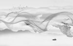 中式灰色画山水图 TiF分层