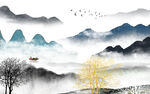 水墨高端简约山水 Tif分层