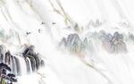 中式山水鱼肚白画 TIf合层